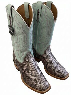 NEW DAN POST Petunia Exotic Python Women's 6.5 Leather Pull On Western Boots